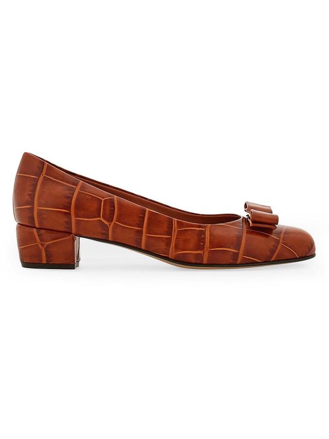 Womens Vara Crocodile-Embossed 30MM Leather Pumps Product Image