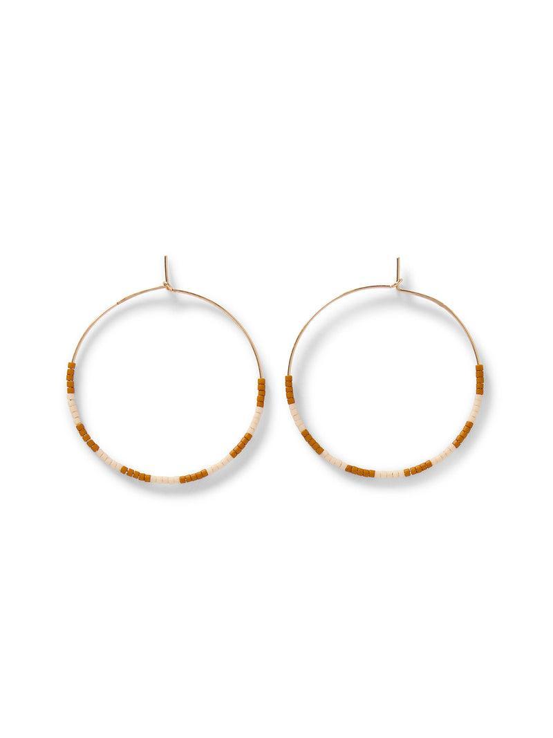 Faherty X Beyond The Sea Hoop Earring - Golden Ochre Stripe Product Image