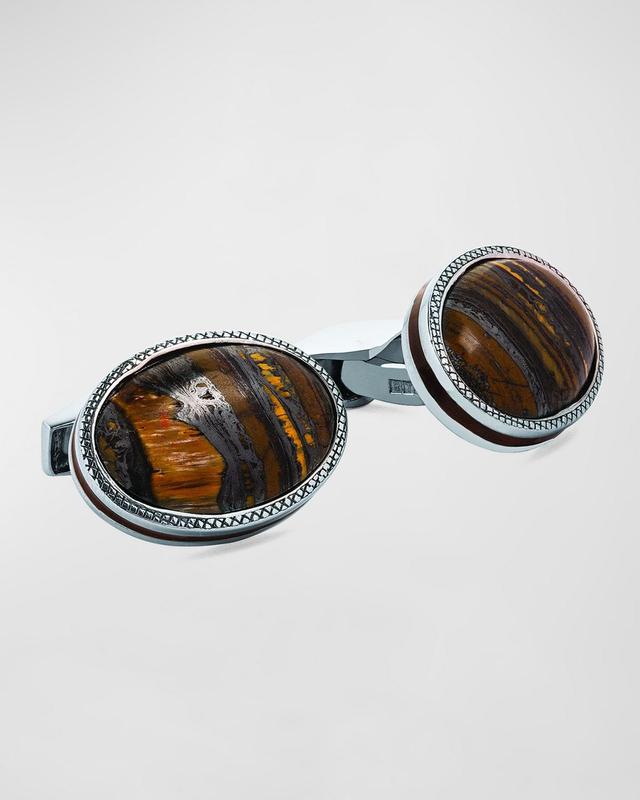 Mens Tiger Iron Oval Cufflinks Product Image