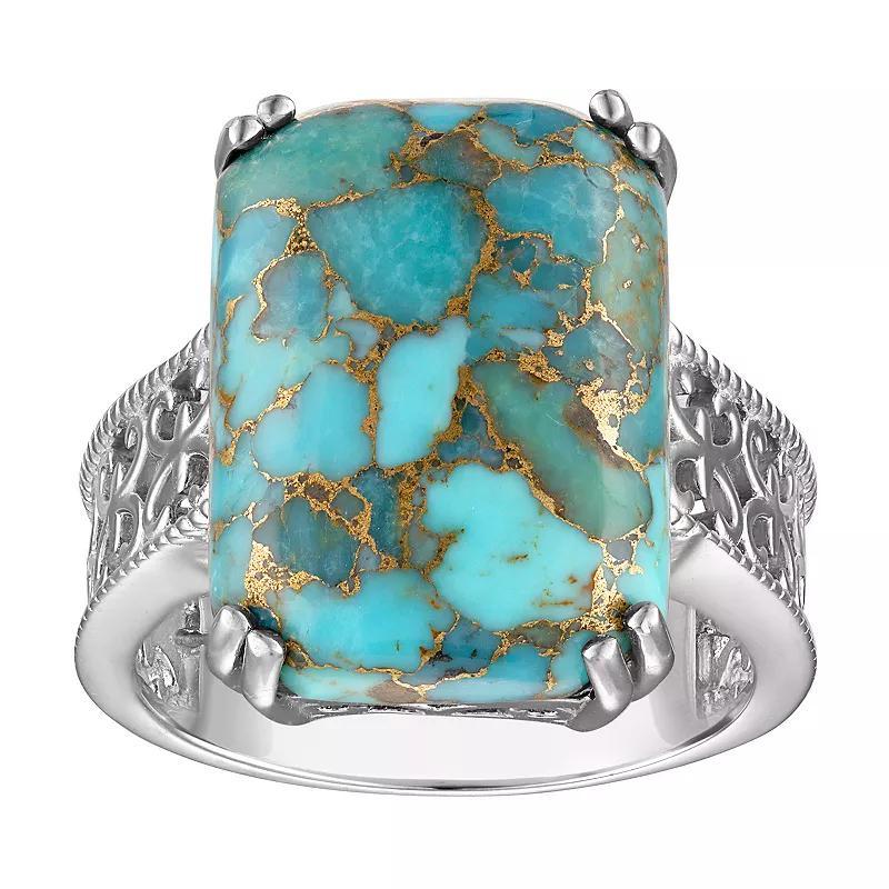 Designs by Gioelli Sterling Silver Copper Turquoise Ring, Womens Blue Product Image