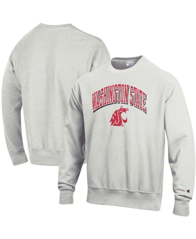 Mens Heathered Gray Washington State Cougars Arch Over Logo Reverse Weave Pullover Sweatshirt Product Image