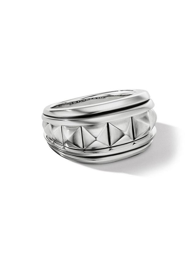 Mens Pyramid Signet Ring in Sterling Silver, 16MM Product Image