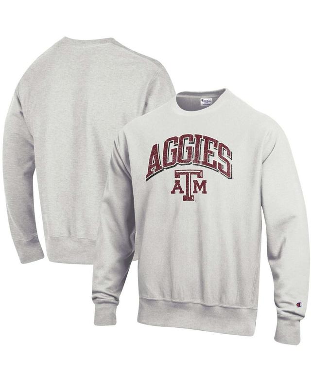 Mens Champion Gray Texas A&M Aggies Arch Over Logo Reverse Weave Pullover Sweatshirt Product Image