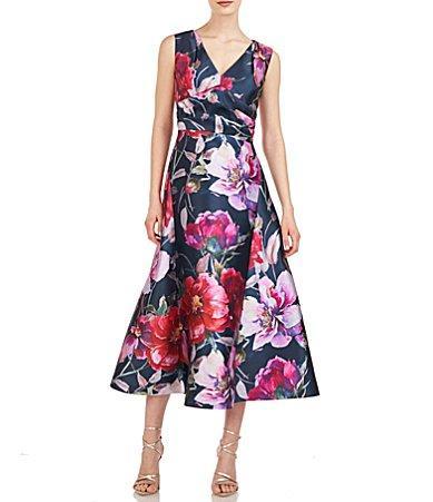 Womens Neva Floral Mikado Tea Midi-Dress Product Image