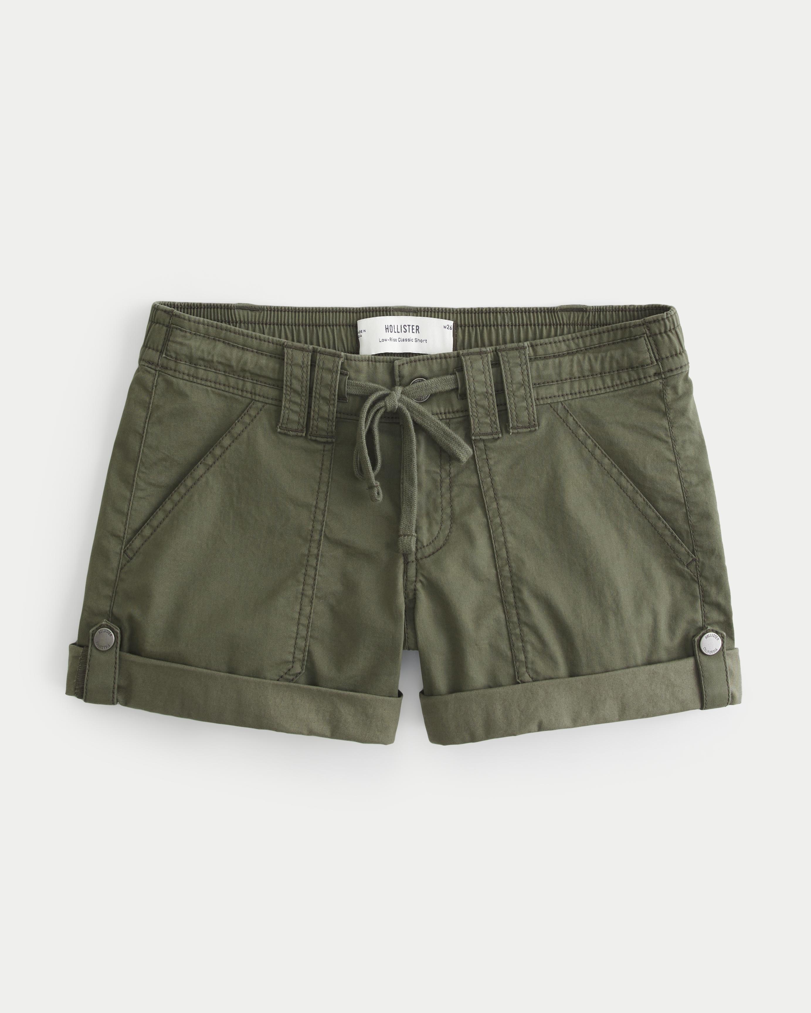 Low-Rise Adjustable Hem Shorts Product Image