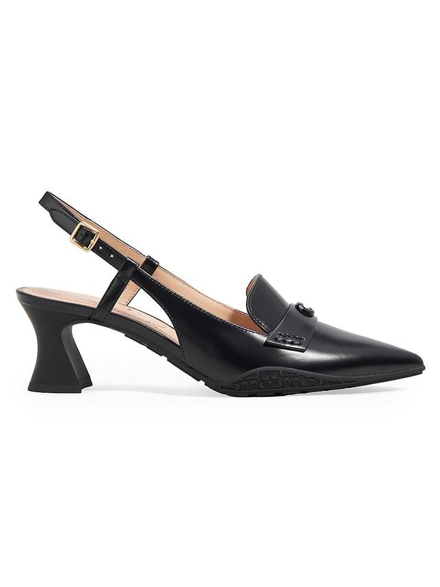 COACH Nikola Leather Slingback Loafer Pumps Product Image