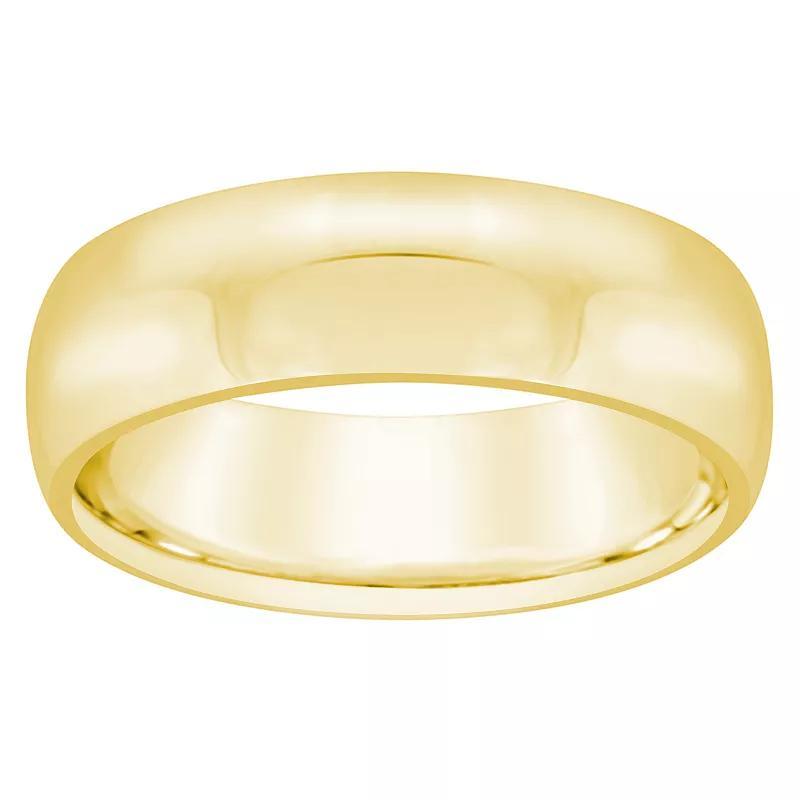 Alyson Layne Mens 6 mm Half Round Comfort Fit Wedding Band 18k Gold Product Image