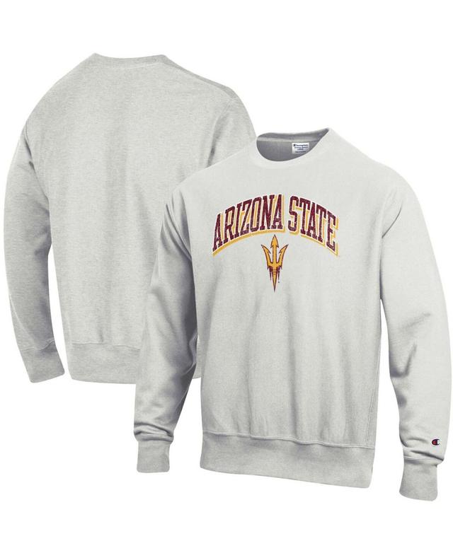 Mens Champion Gray Arizona State Sun Devils Arch Over Logo Reverse Weave Pullover Sweatshirt ASU Grey Product Image