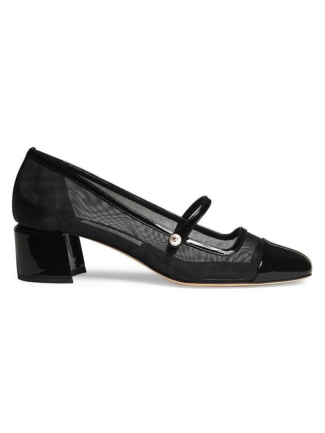 Womens Elisa 45MM Mesh & Patent Leather Pumps Product Image