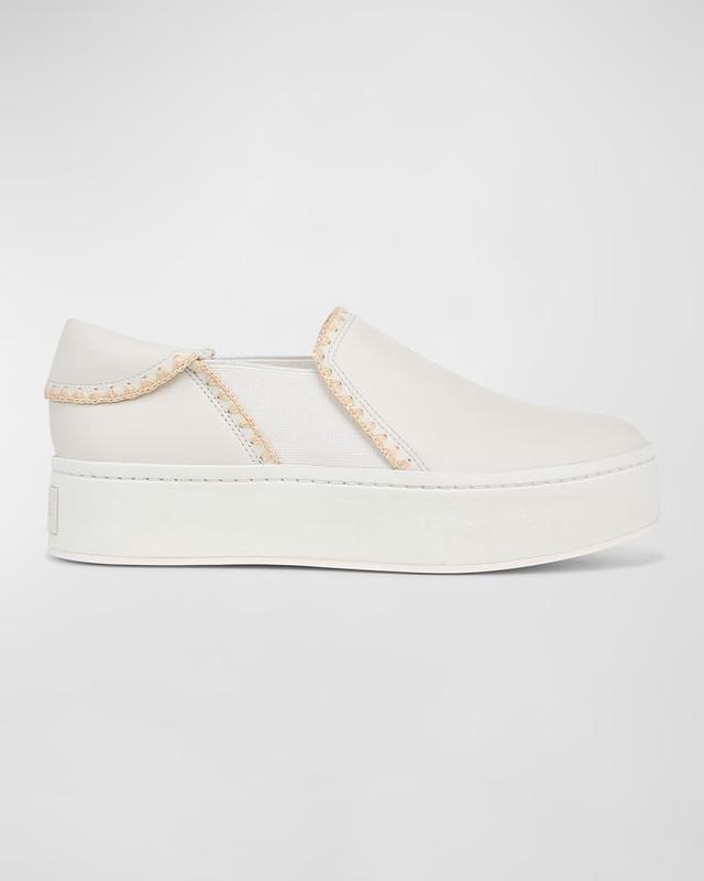 Warren Raffia Topstitch Platform Sneakers Product Image