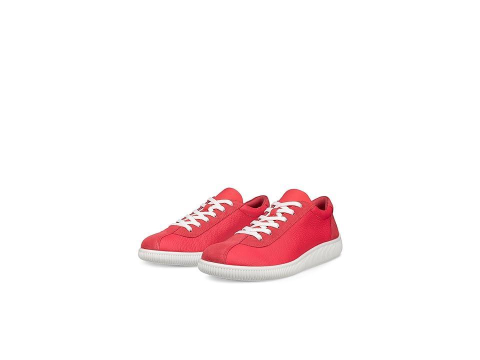 ECCO Womens Soft Zero Leather Lace Up Sneakers Product Image