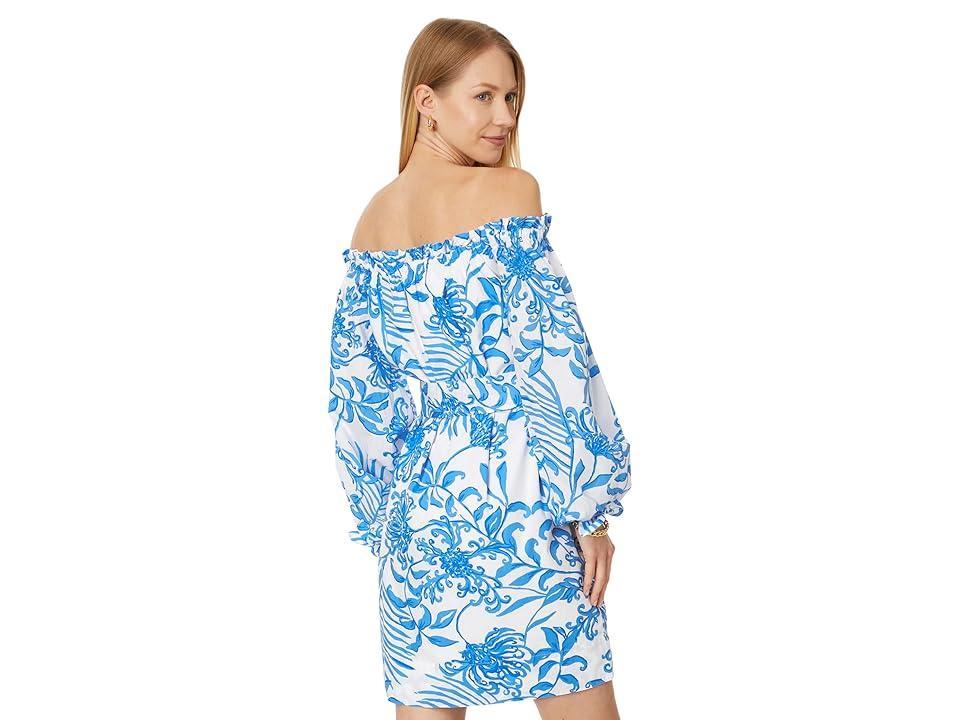 Lilly Pulitzer Jamielynn Off The Shoulder (Resort White Glisten In The Sun) Women's Dress Product Image