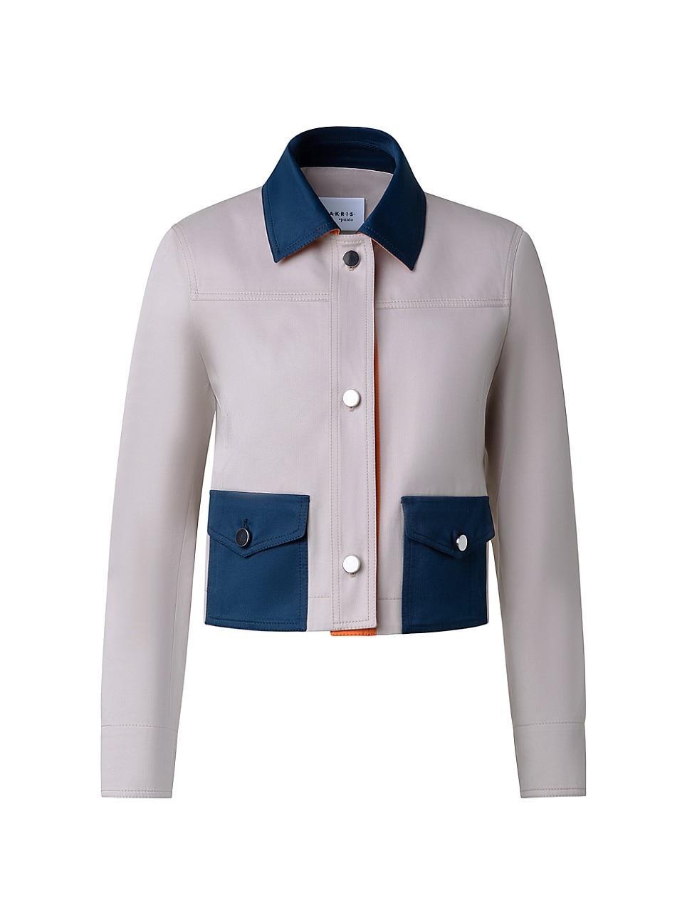 Womens Colorblocked Cotton Gabardine Jacket Product Image