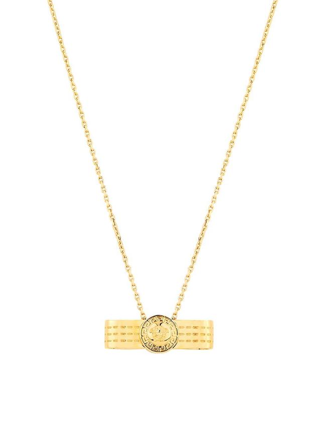 Womens Goldtone Bow Pendant Necklace Product Image