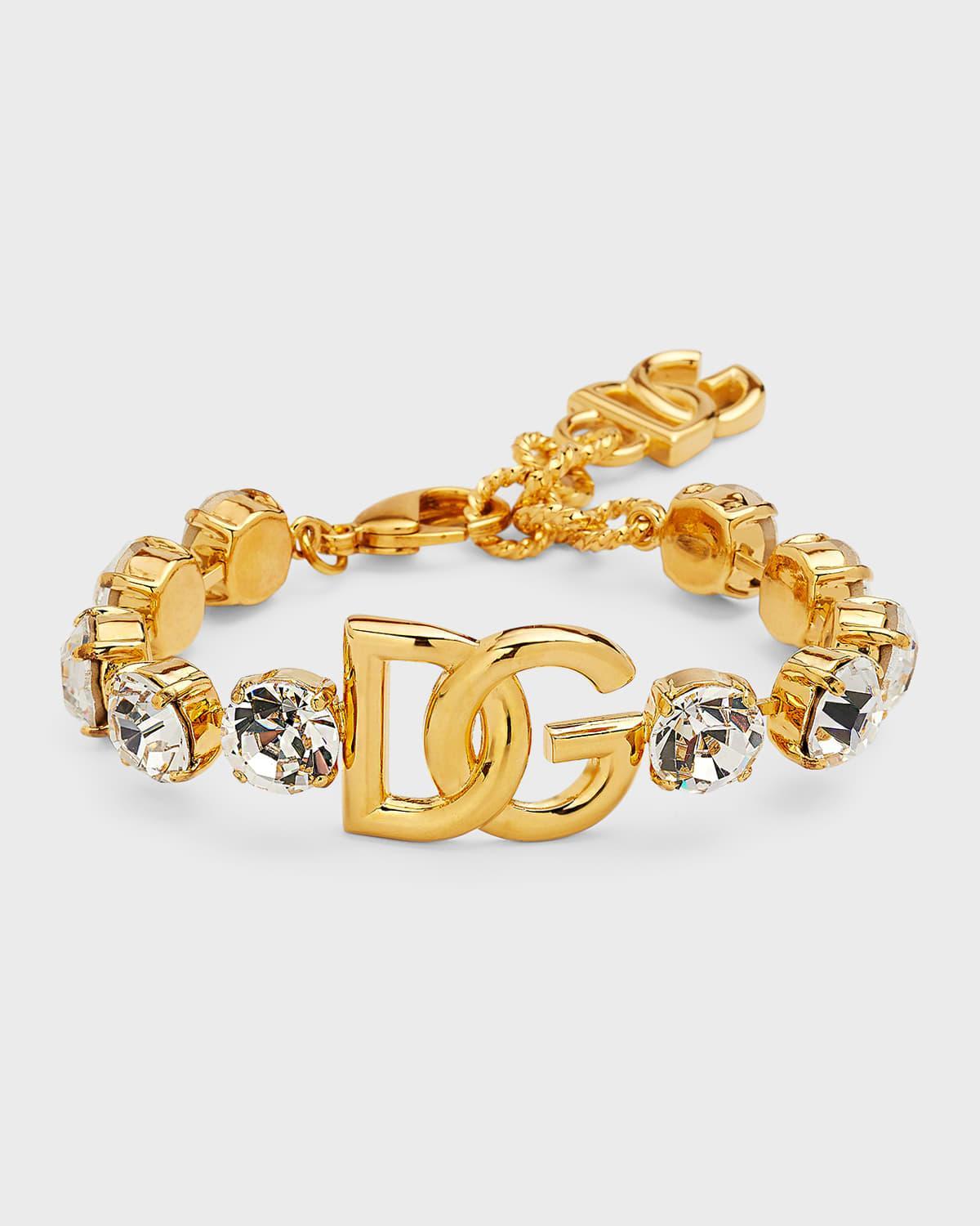 Dolce & Gabbana DG Logo Crystal Embellished Bracelet Product Image