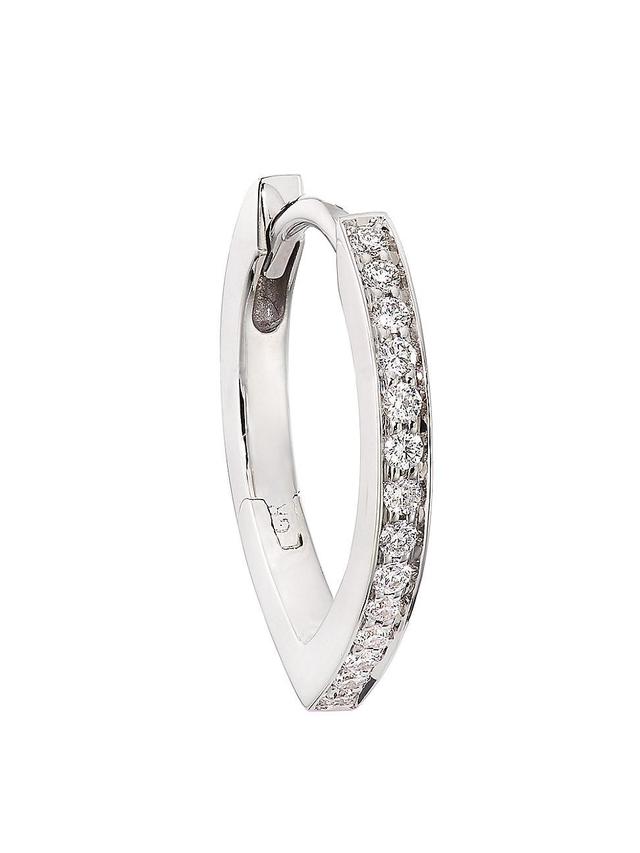 Womens Antifer 18K White Gold & Diamond Single Hoop Earring Product Image