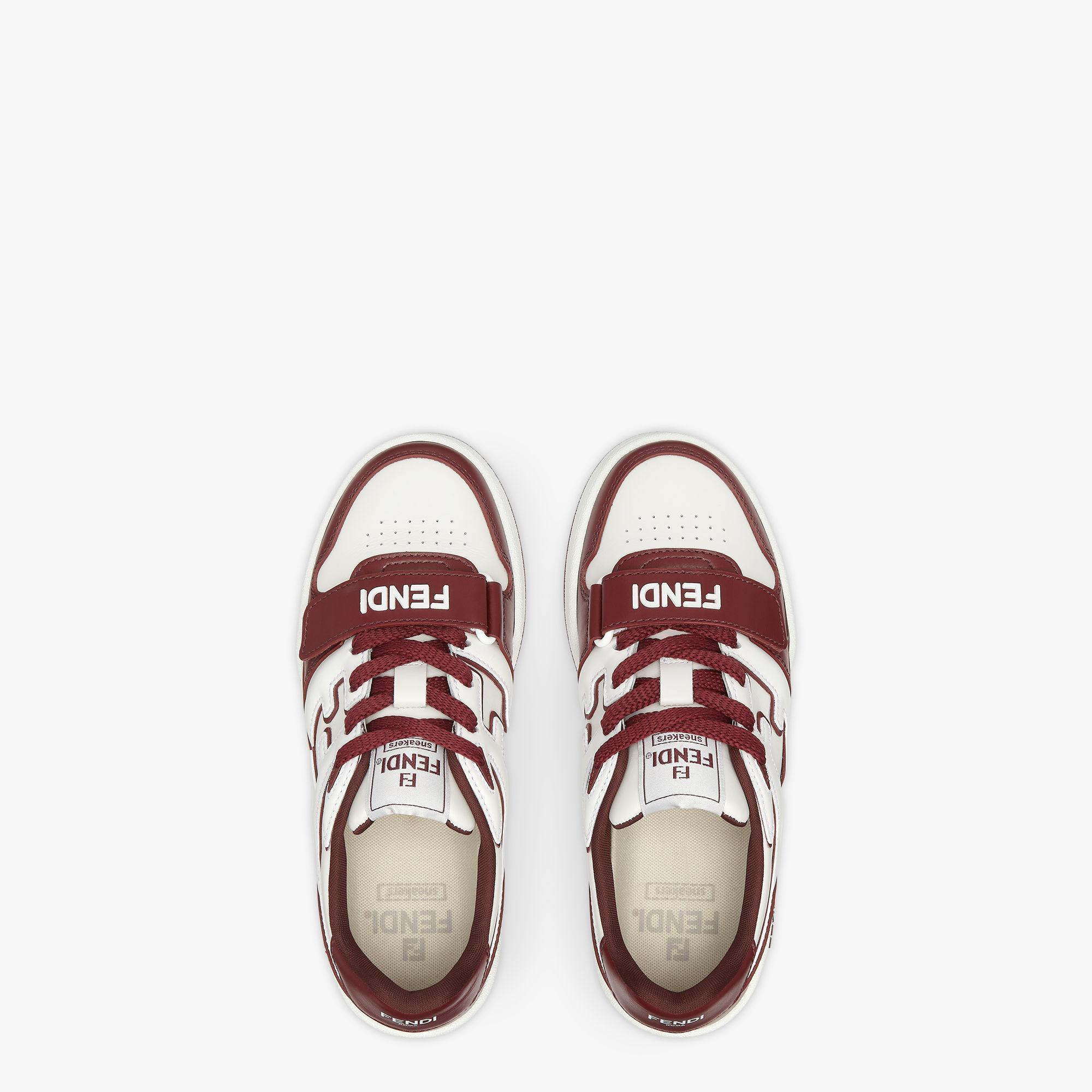 Fendi MatchBurgundy leather low-tops Product Image