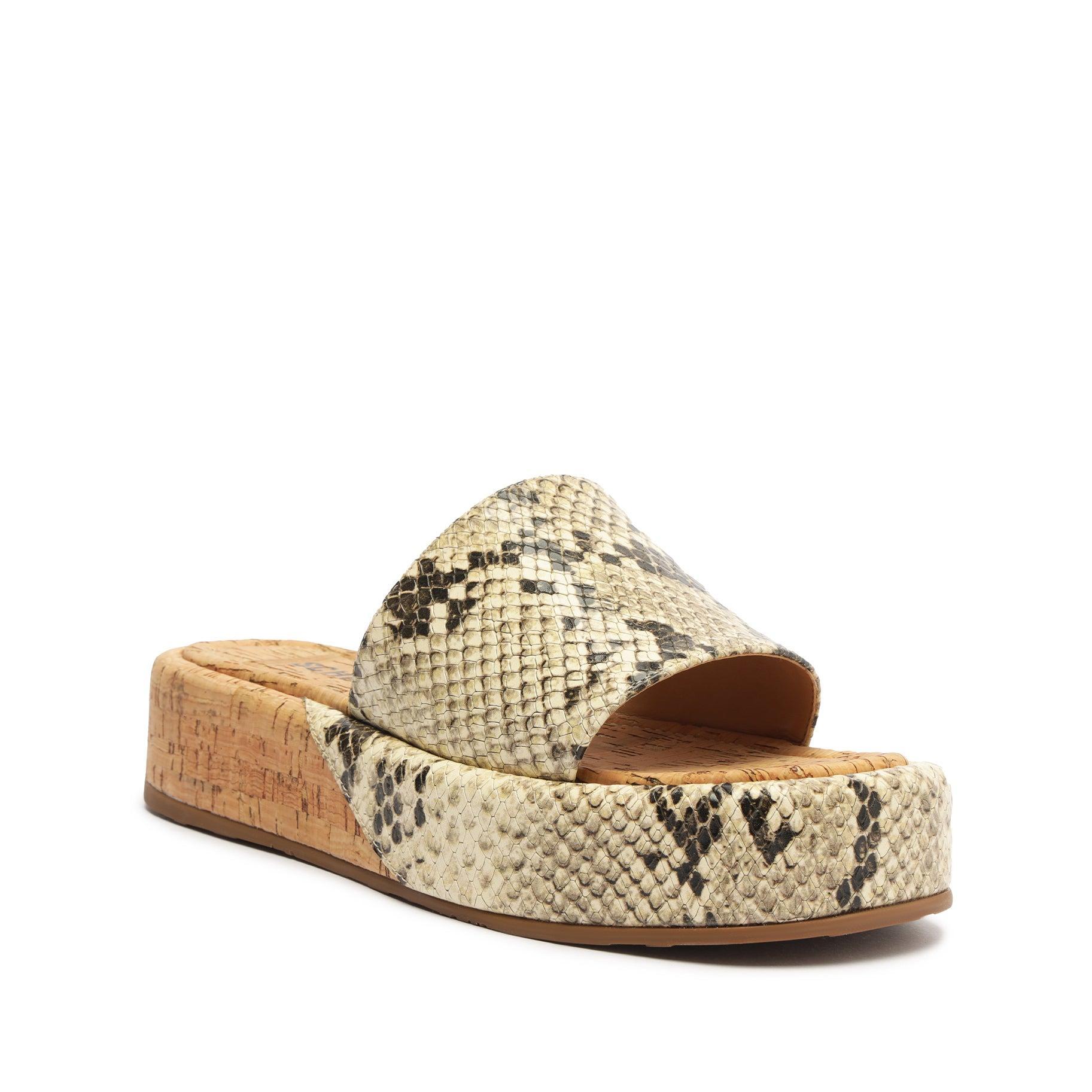 Yara Snake-Embossed Leather Sandal Female Product Image