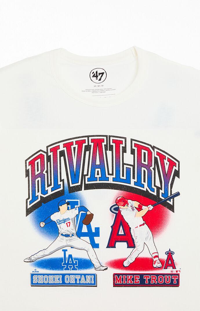 47 Brand Mens LA Baseball Rivalry Dodgers Angels T-Shirt Product Image