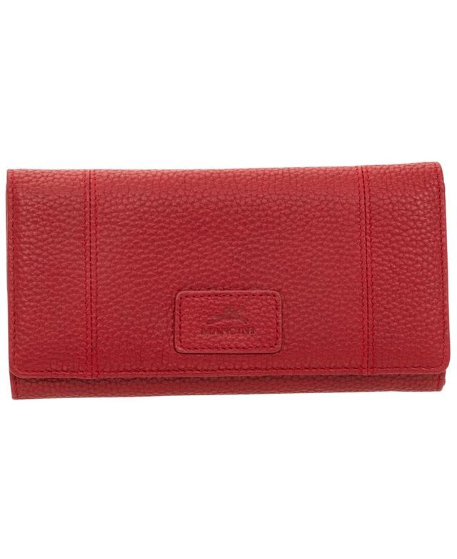 Mancini Womens Pebbled Collection Rfid Secure Trifold Wing Wallet Product Image