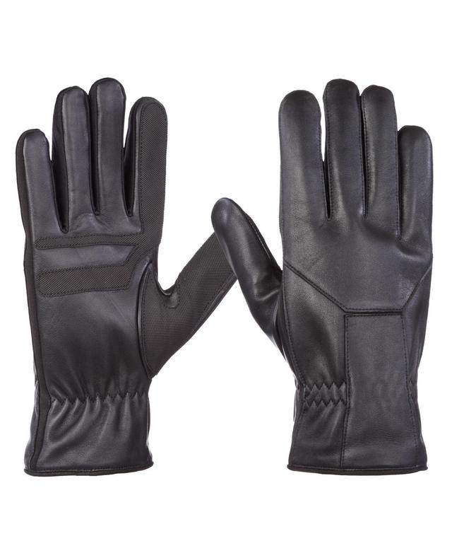 Isotoner Signature Mens Water Repellent Genuine Leather Touchscreen Stretch Gloves Product Image