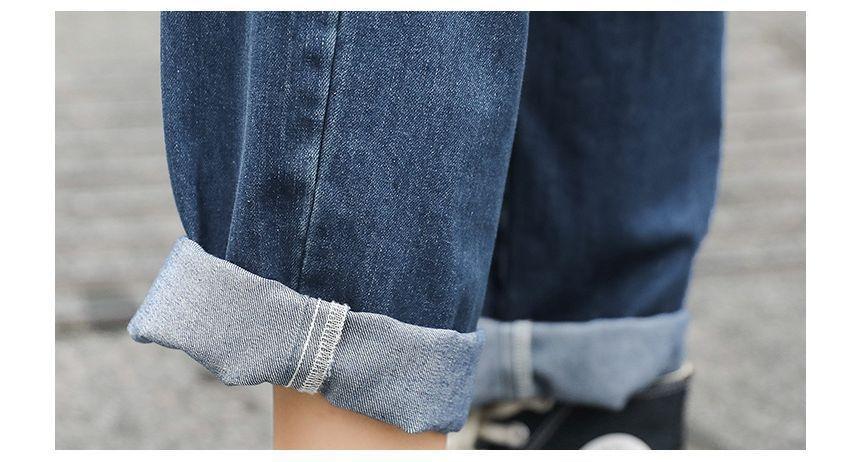 Long-Sleeve Denim Jumpsuit Product Image