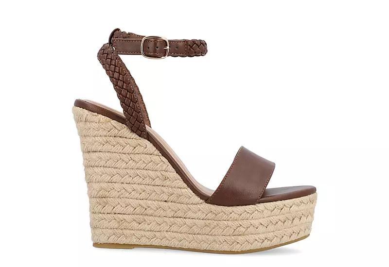 Journee Collection Andiah Womens Wedge Slide Sandals Brown Product Image