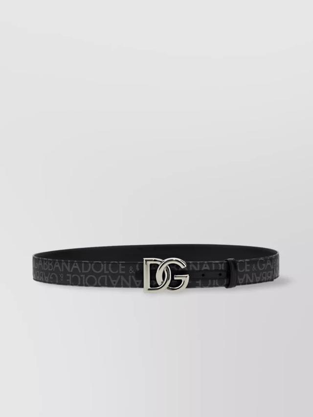 Logo Buckle Leather Belt In Black Product Image