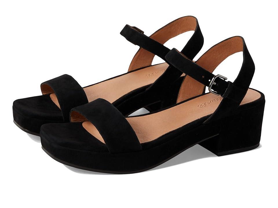 Madewell Sora Flatform Sandal - Suede (True Black) Women's Shoes Product Image