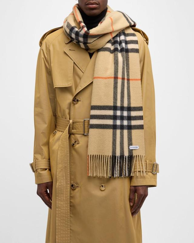 Mens Giant Check Cashmere Scarf Product Image