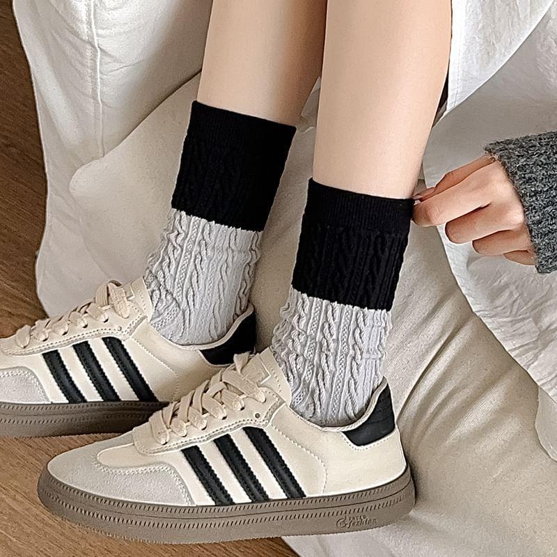 Two Tone Knit Socks / Set Product Image