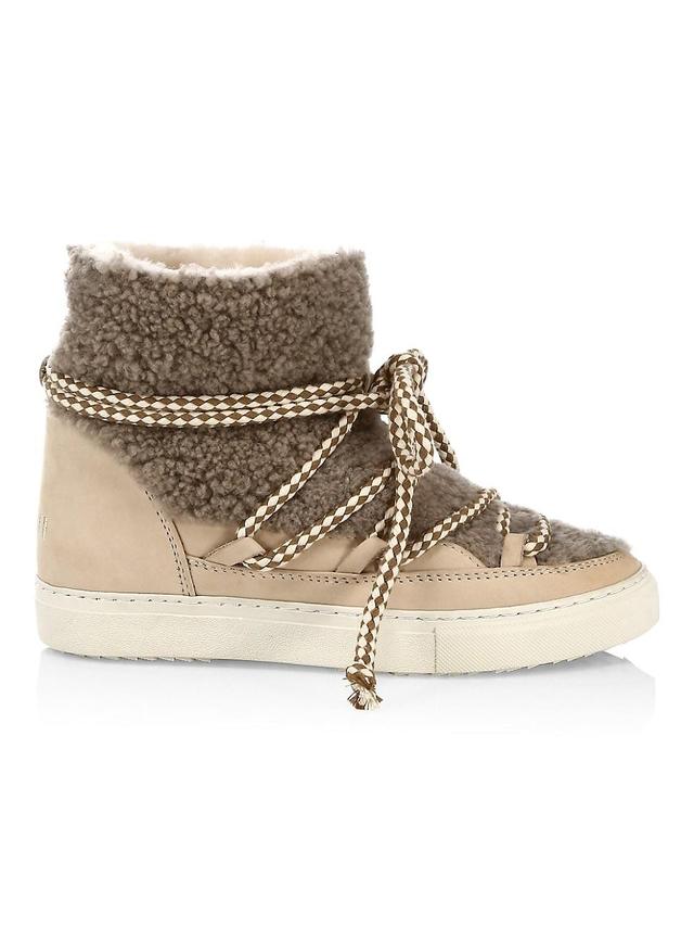 Womens Curly Shearling Leather Boots Product Image