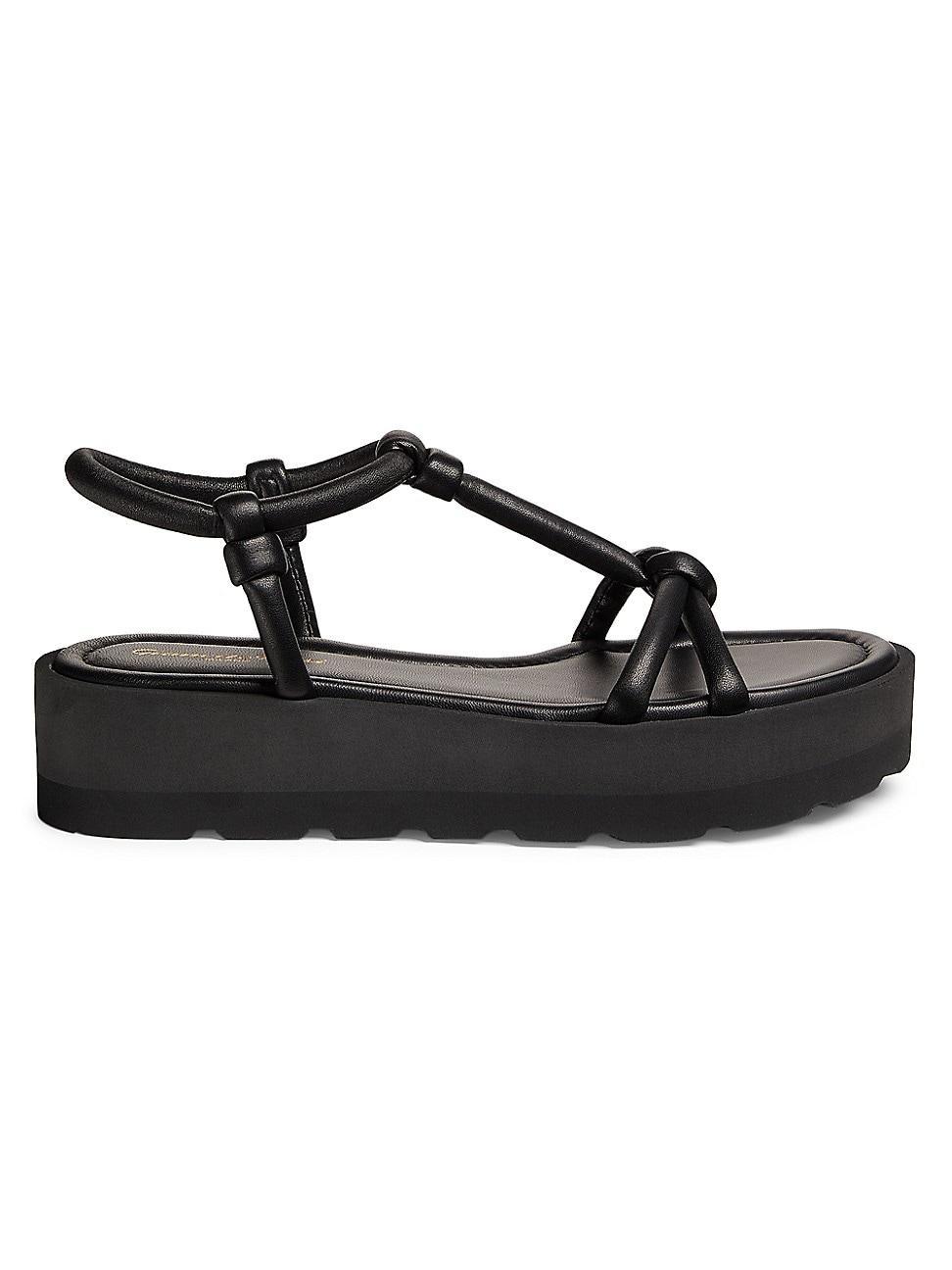 Womens Marine Knotted Leather Platform Sandals Product Image