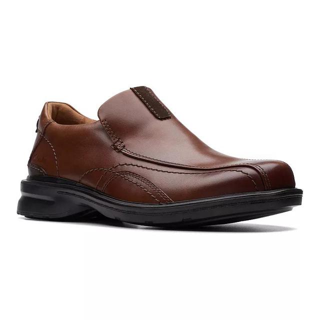 Clarks Gessler Step Mens Leather Loafers Brown Product Image