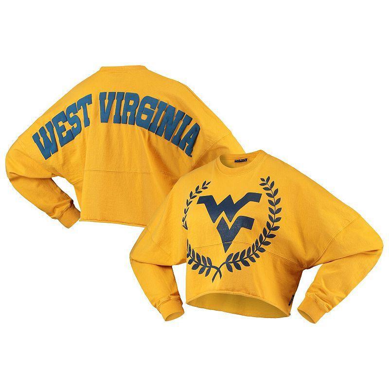 Womens West Virginia Mountaineers Laurels Crop Long Sleeve T-Shirt Product Image