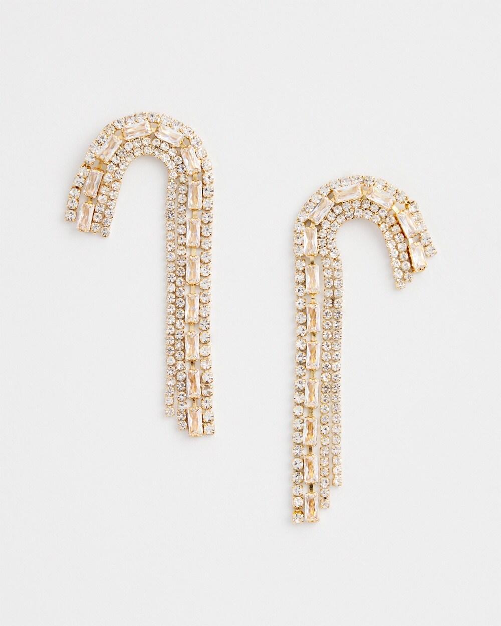 No Droop™ Embellished Candy Cane Tassel Earrings Product Image