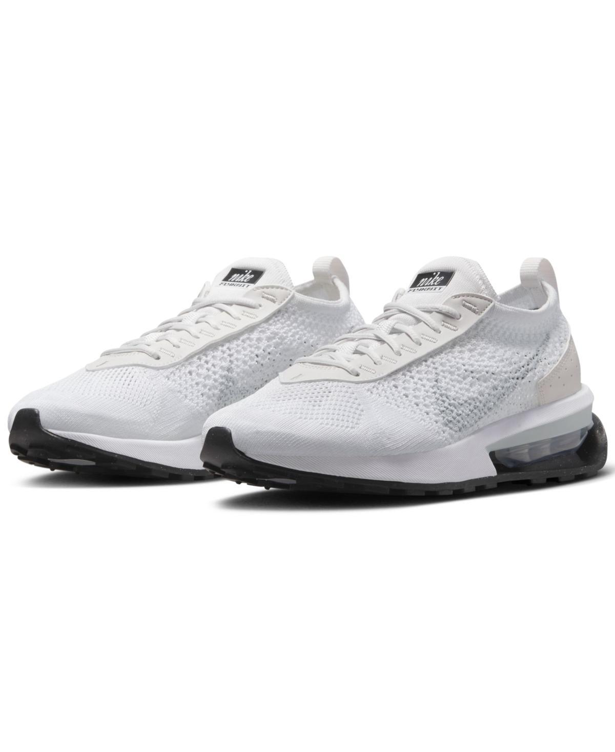 Nike Womens Air Max Flyknit Racer Casual Sneakers from Finish Line - White, Platinum Tint Product Image