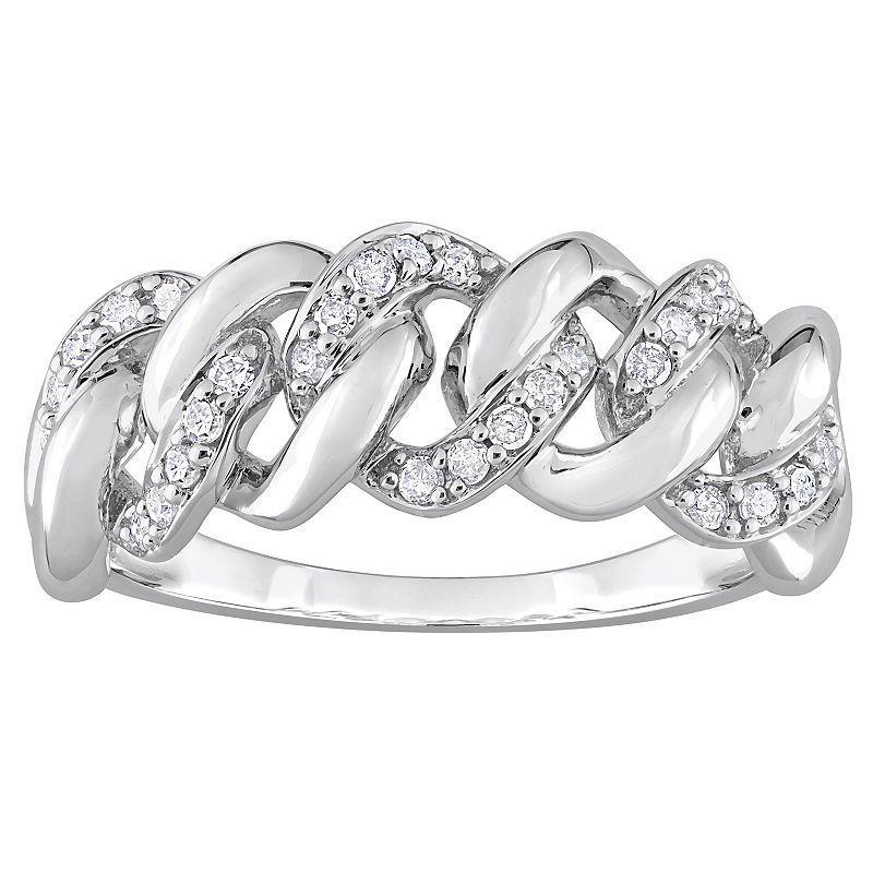 Stella Grace Sterling Silver 1/4 Carat T.W. Diamond Link Ring, Womens Product Image