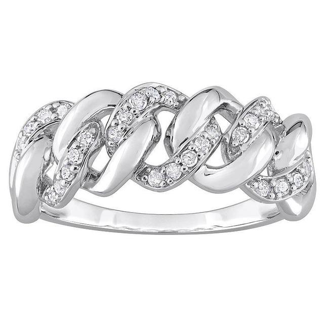 Stella Grace Sterling Silver 1/4 Carat T.W. Diamond Link Ring, Womens White Product Image