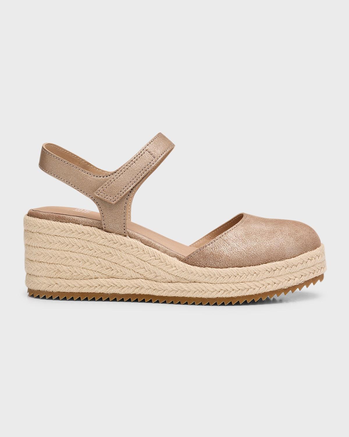 Nessa Metallic Ankle-Grip Wedge Espadrilles Product Image