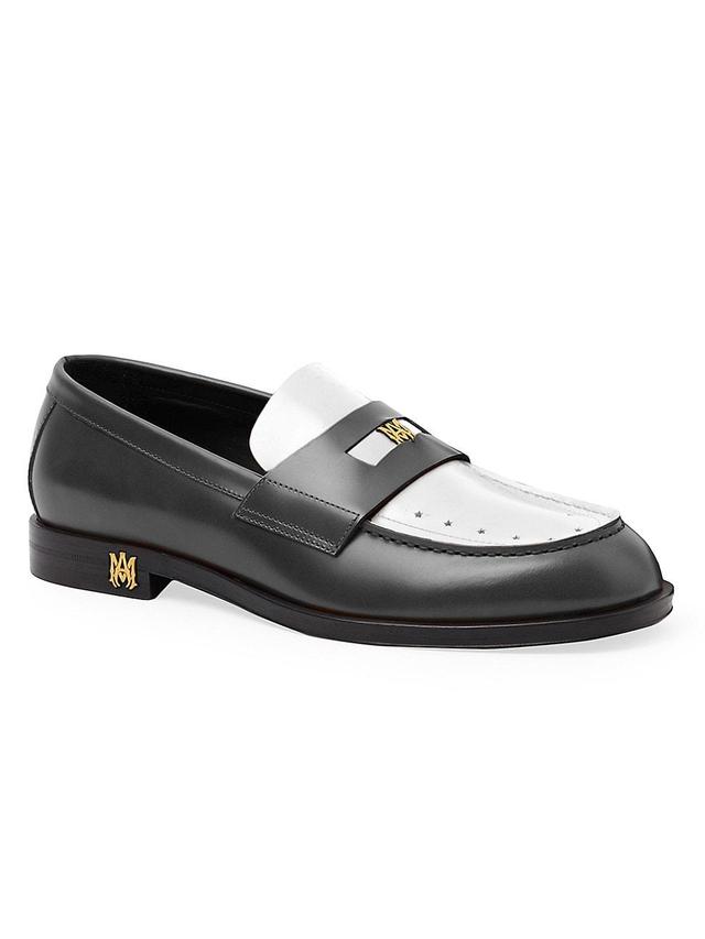 Mens MA-1 Colorblocked Leather Loafers Product Image