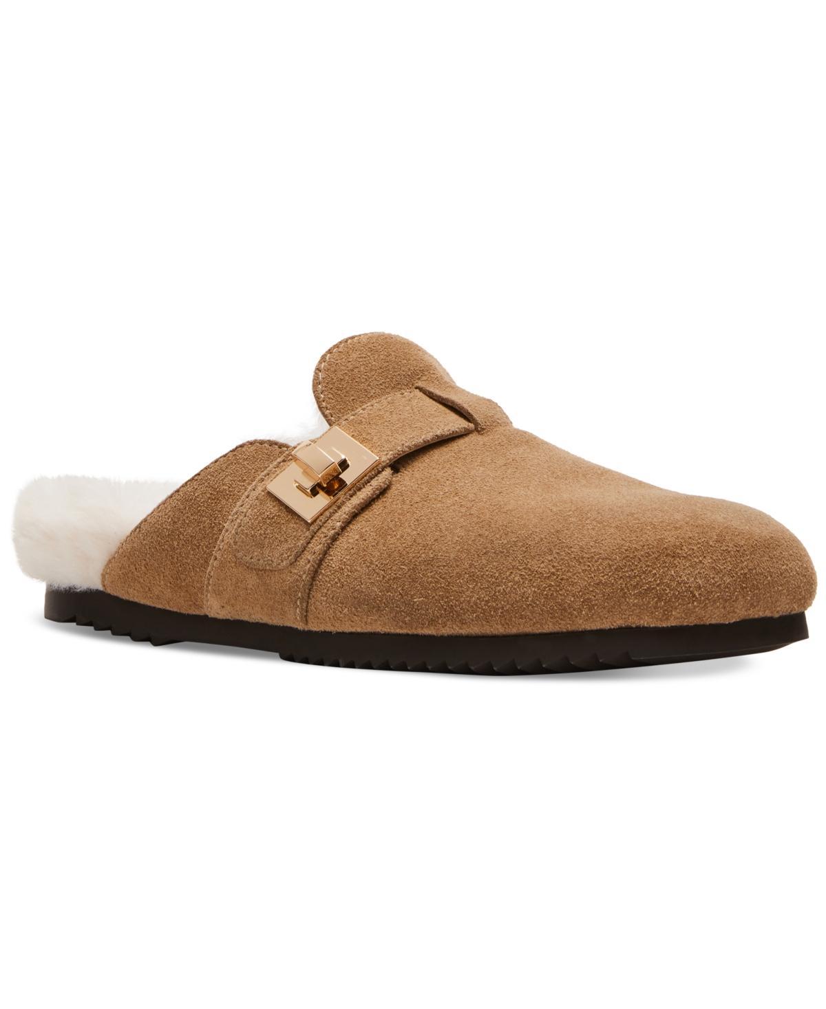 Steve Madden Womens Money-f Faux-Fur Slip On Clogs Product Image