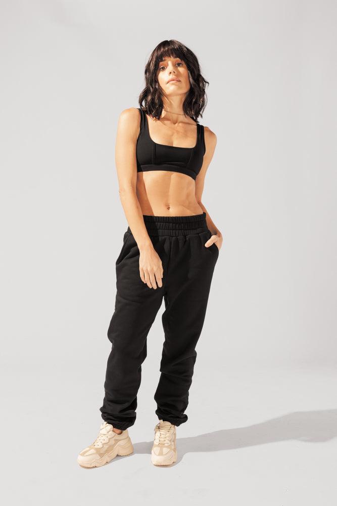 Cloud Rollover Sweatpant - Black Product Image