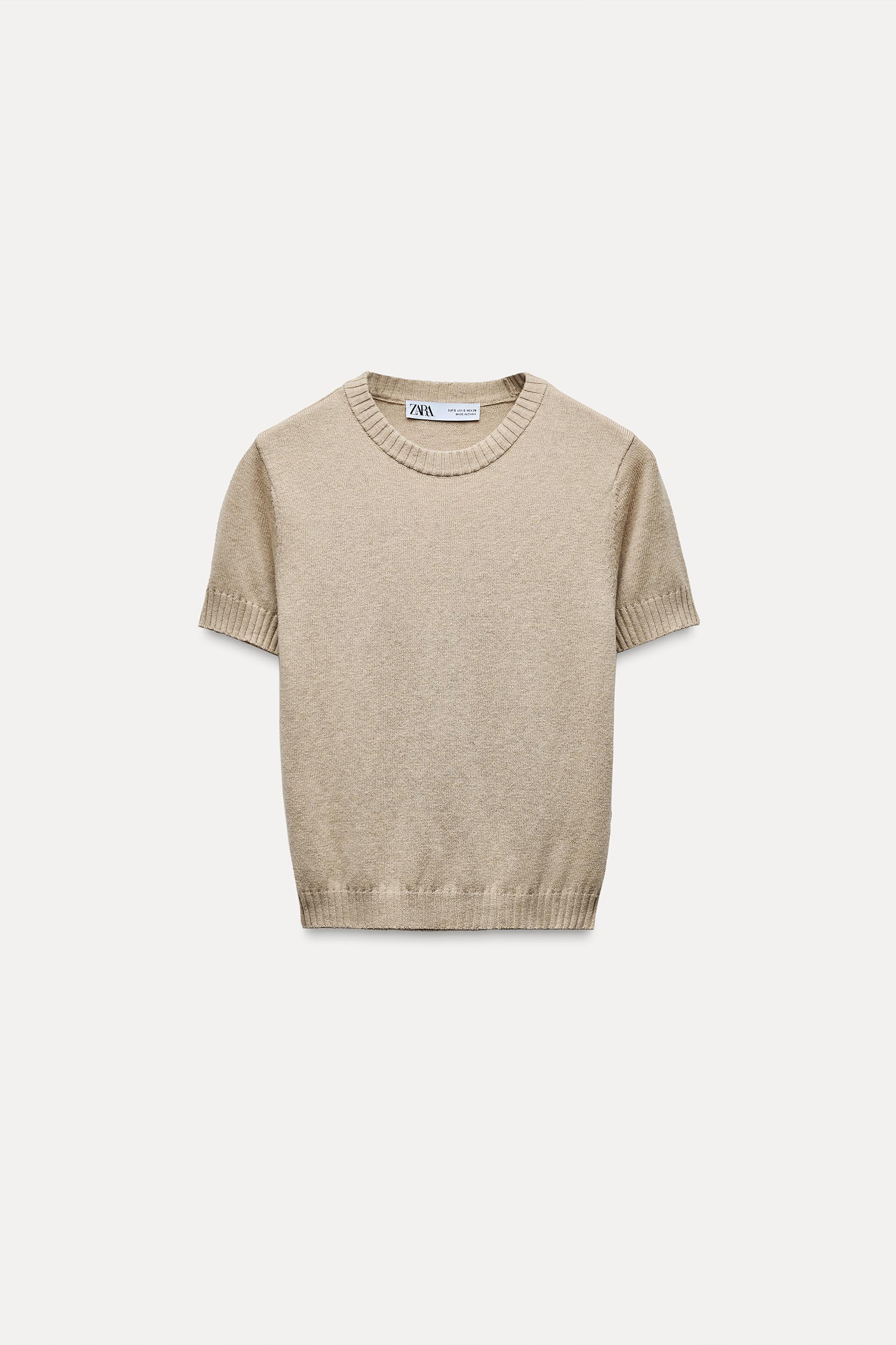 PLAIN KNIT BASIC SHORT SLEEVE TOP Product Image