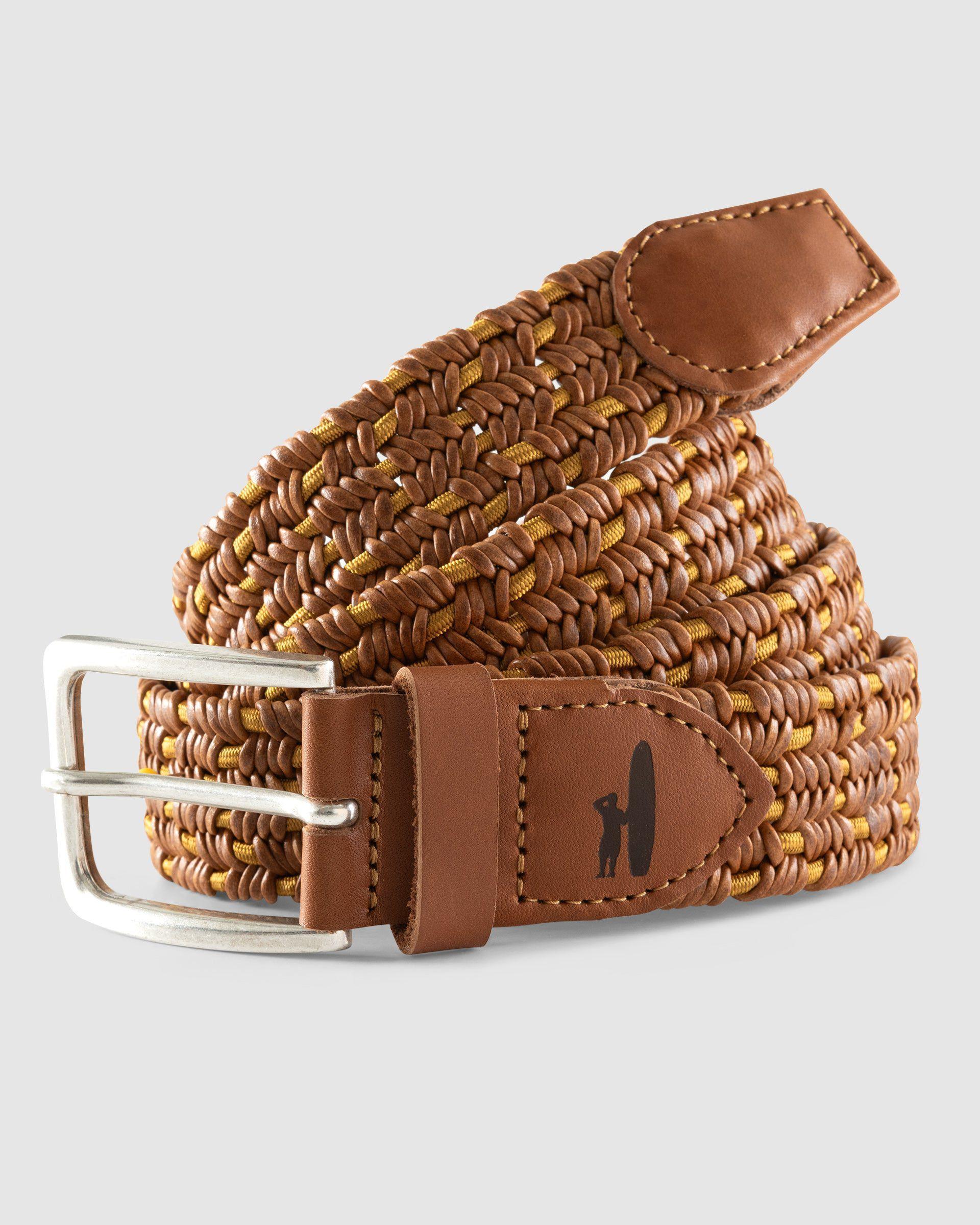 johnnie-O Tessuto Stretch Leather Belt Product Image