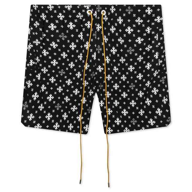 Cross Bandana Swim Short - Black/White Male Product Image