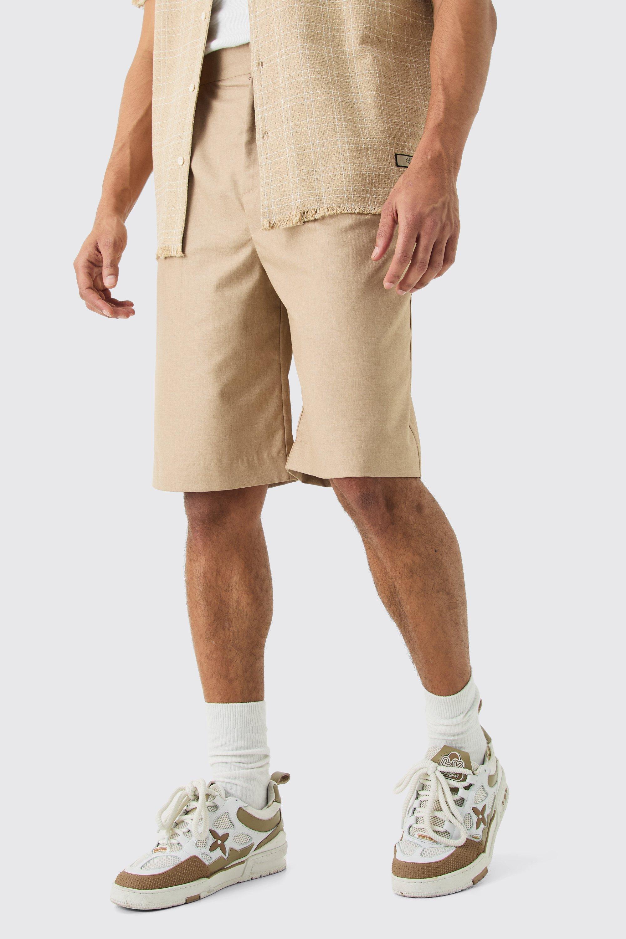 Tailored Pleated Front Jorts | boohooMAN USA Product Image