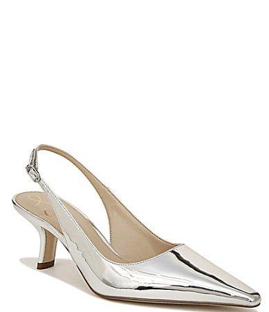 Sam Edelman Bianka Mirror Metallic Patent Pointed Toe Slingback Pumps Product Image