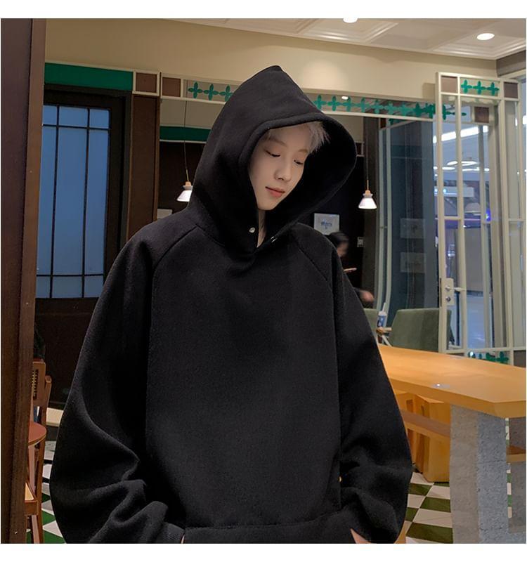 Long-Sleeve Plain Hoodie Product Image