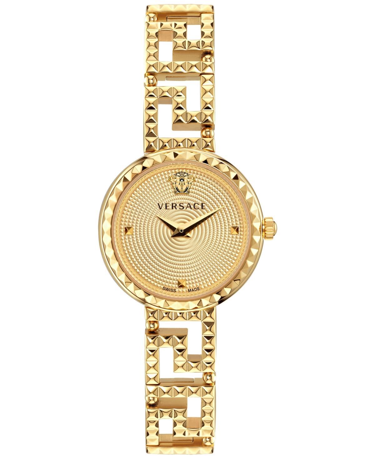 Mens Greca Goddess IP Yellow Gold Stainless Steel Bracelet Watch/28MM Product Image